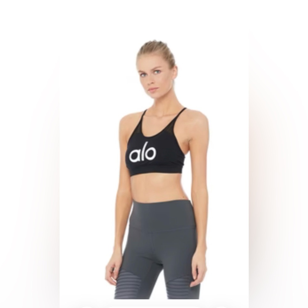 ALO Yoga Black Strappy Sports Bra